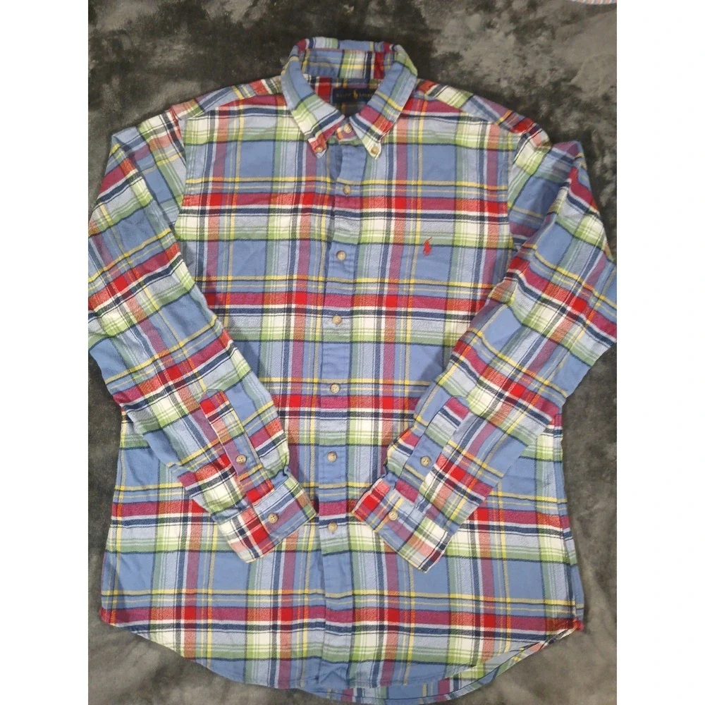 Polo Ralph Lauren Shirt Men's LARGE Button Down Classic Fit Casual‎ Flannel